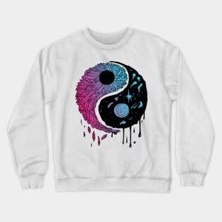 2nd Dual Color Yin Yang Crystals and The Night Sky Crewneck Sweatshirt